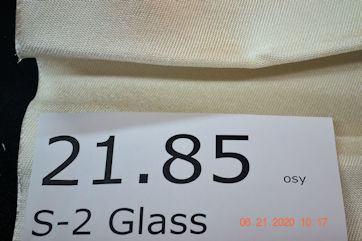 9773 loose with label 21.85 osy S-2 Glass from Thayercraft